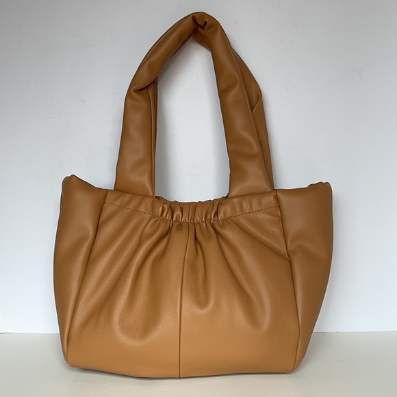 Women’s Carmel Brown Faux Leather Cinched Handbag - Picture 3 of 5